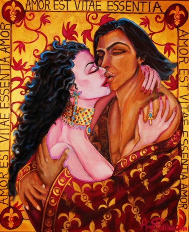 Painting titled ""LE BAISER"" by Amy Polling, Original Artwork, Oil