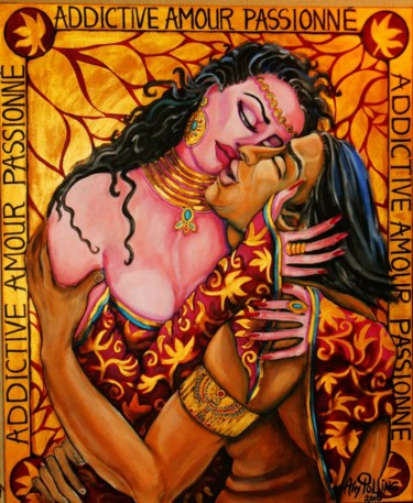 Painting titled ""ADDICTIVE AMOUR PA…" by Amy Polling, Original Artwork, Oil