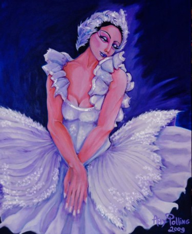 Painting titled ""THE DYING SWAN"" by Amy Polling, Original Artwork, Other