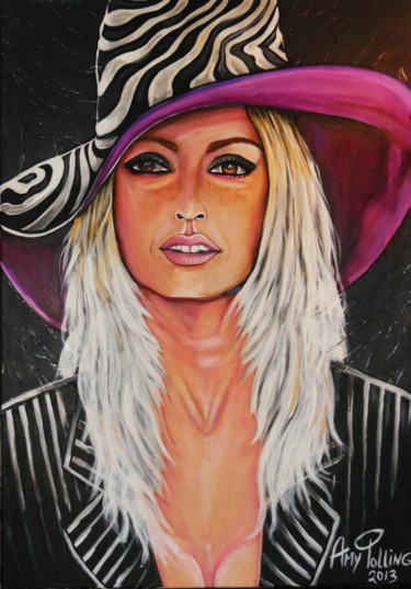 Painting titled ""BRIGITTE BARDOT"" by Amy Polling, Original Artwork, Acrylic