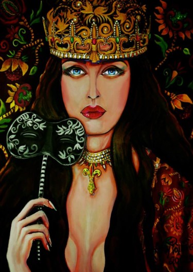 Painting titled ""ISABELLE ADJANI CO…" by Amy Polling, Original Artwork, Other