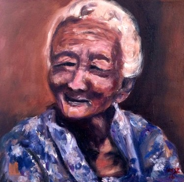 Painting titled "Oma" by Amy Zausmer, Original Artwork, Oil