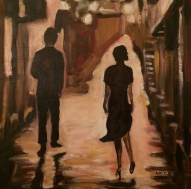 Painting titled "China Town" by Amy Zausmer, Original Artwork, Oil