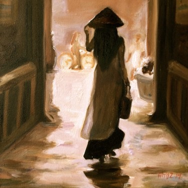 Painting titled "Good Morning Vietnam" by Amy Zausmer, Original Artwork, Oil