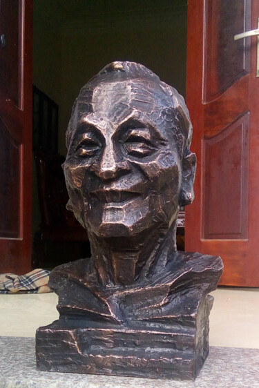 Sculpture titled "Portrait of musicia…" by An Dang Quoc, Original Artwork, Bronze