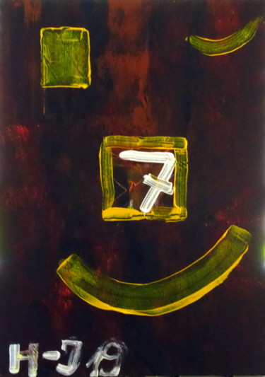 Malerei mit dem Titel "En garde (Sieben)" von Hans-Jürgen Grossmeyer, Original-Kunstwerk, Acryl