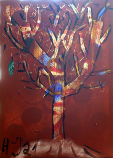 Schilderij getiteld "Baum" door Hans-Jürgen Grossmeyer, Origineel Kunstwerk, Acryl