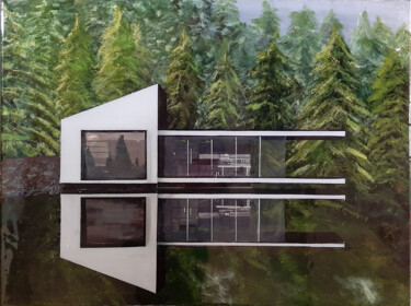 Pintura titulada "The forest house 9" por Ana Del Castillo Ibarrola, Obra de arte original, Acrílico