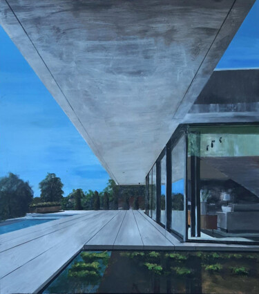 Картина под названием "Nina´s house" - Ana Del Castillo Ibarrola, Подлинное произведение искусства, Пигменты