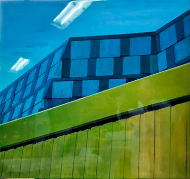 Malerei mit dem Titel "The green container…" von Ana Del Castillo Ibarrola, Original-Kunstwerk, Acryl
