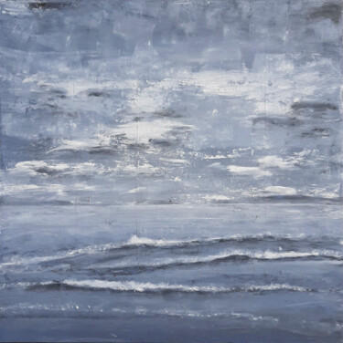 Schilderij getiteld "Norwegian sea in gr…" door Ana Del Castillo Ibarrola, Origineel Kunstwerk, pigmenten