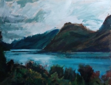 Painting titled "Le calme du fjord" by Anad, Original Artwork, Acrylic