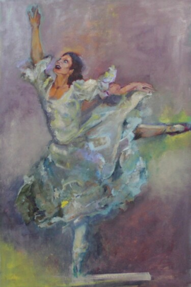 Pintura titulada "Bailarina I" por Ana Maria Fernandes (A.fe), Obra de arte original, Oleo Montado en Bastidor de camilla de…