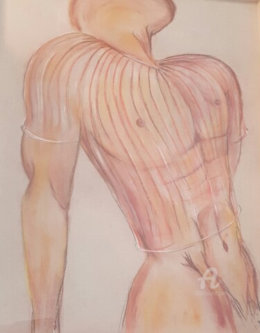 Dibujo titulada "Cristiano - O Boto-…" por Ana Ferrarezzi, Obra de arte original, Pastel