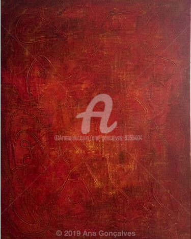 Painting titled "Flamme / Chama" by Ana Gonçalves, Original Artwork, Acrylic