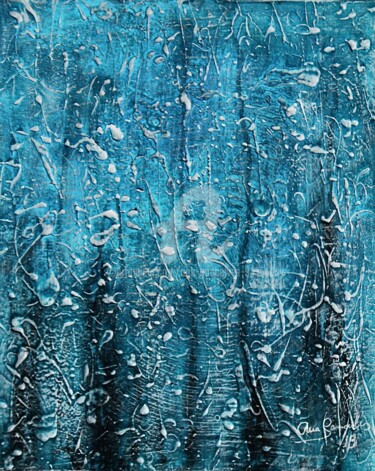 Painting titled "Univers blue 3 / Un…" by Ana Gonçalves, Original Artwork, Acrylic