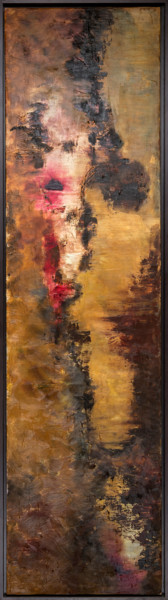 Painting titled "Cadmio" by Ana Guerrero, Original Artwork, Oil Mounted on Wood Panel