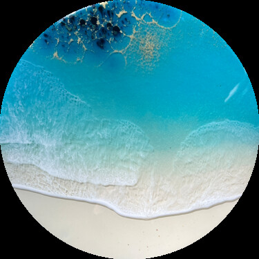 Schilderij getiteld "Round ocean #64" door Ana Hefco, Origineel Kunstwerk, Acryl