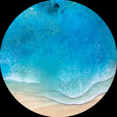 Painting titled "Round ocean #78" by Ana Hefco, Original Artwork, Acrylic
