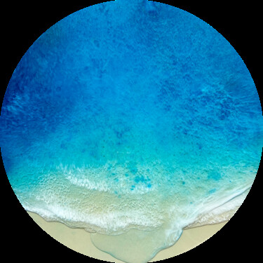 Ζωγραφική με τίτλο "Round ocean #81" από Ana Hefco, Αυθεντικά έργα τέχνης, Ακρυλικό