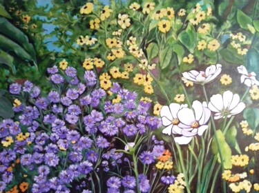 Pintura intitulada "Jardin en Fleur." por Ana Isis Ribas, Obras de arte originais, Óleo