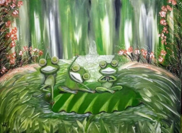Painting titled "The frog 3" by Ana Kandsmar, Original Artwork, Acrylic