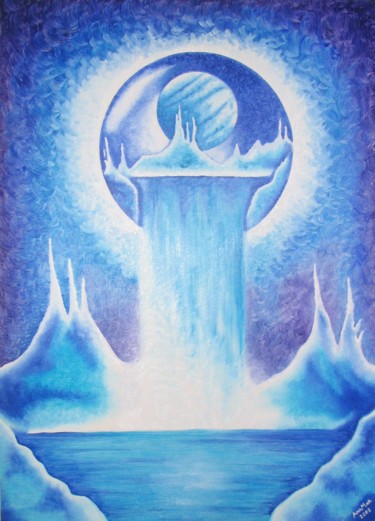 Pintura intitulada "Lua de Gelo" por Ana Mar, Obras de arte originais