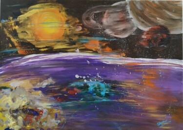 Painting titled "Universe" by Ana Maria Guta, Original Artwork, Acrylic Mounted on Wood Stretcher frame