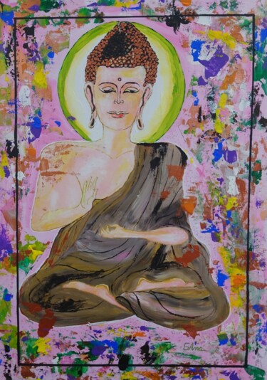 Painting titled "Siddhartha Gautama…" by Ana Maria Guta, Original Artwork, Acrylic
