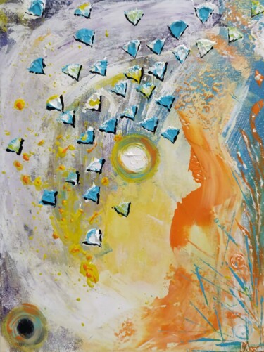 Painting titled "flight to infinity" by Ana Maria Guta, Original Artwork, Acrylic