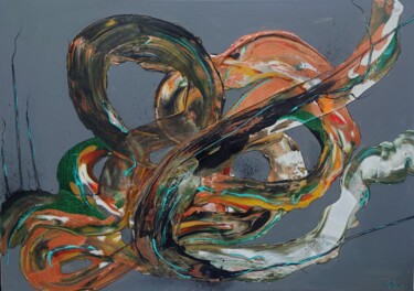 Peinture intitulée "ice dragon thoughts" par Ana Maria Guta, Œuvre d'art originale, Acrylique