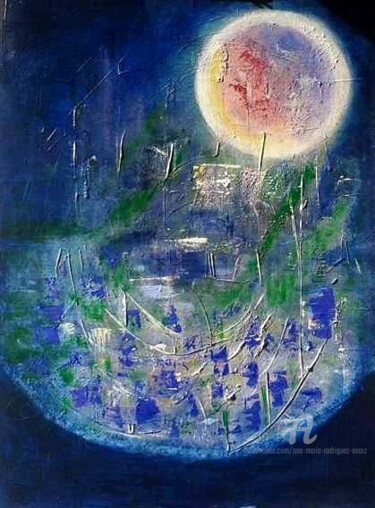 Ζωγραφική με τίτλο "bleue de sang" από Ana Maria Rodriguez (AnaRz), Αυθεντικά έργα τέχνης, Ακρυλικό