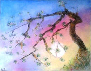 Painting titled "Vieille branche" by Ana Maria Rodriguez (AnaRz), Original Artwork, Oil