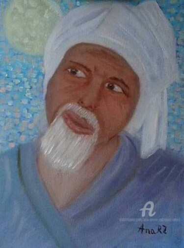 Painting titled "Le sultan" by Ana Maria Rodriguez (AnaRz), Original Artwork, Oil