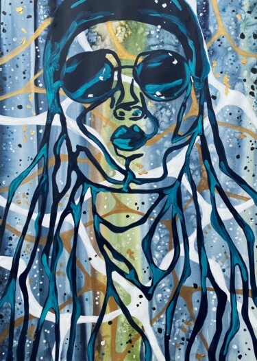 Картина под названием "Women's face - Acry…" - Ana Ozz, Подлинное произведение искусства, Акрил