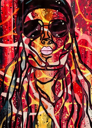 Картина под названием "Power of Women Red…" - Ana Ozz, Подлинное произведение искусства, Акрил