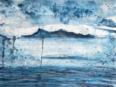 Peinture intitulée "Blue mountains - Wa…" par Ana Ozz, Œuvre d'art originale, Aquarelle