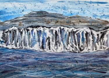 Schilderij getiteld "Blue and brown Seas…" door Ana Ozz, Origineel Kunstwerk, Aquarel