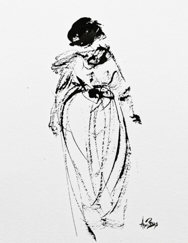 Disegno intitolato "365 11/01/2022" da Ana-Paula Bès, Opera d'arte originale, Inchiostro