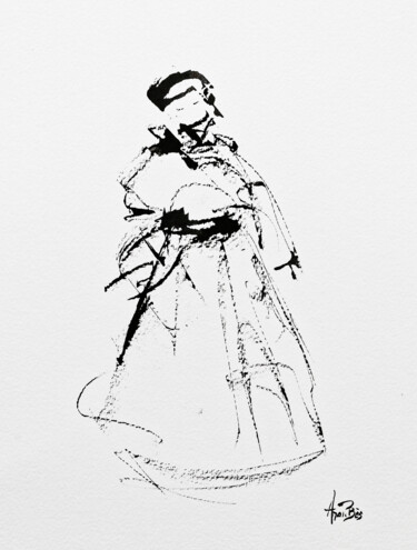 Drawing titled "365 13/01/2022" by Ana-Paula Bès, Original Artwork, Ink