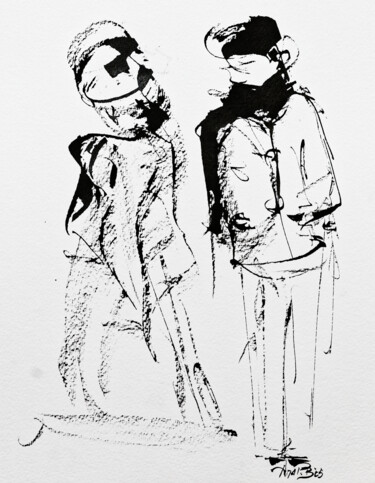 Tekening getiteld "365 31/01/2022" door Ana-Paula Bès, Origineel Kunstwerk, Inkt