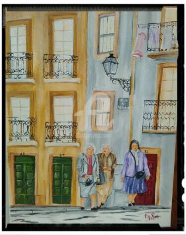 Pintura intitulada "lisboa-rua-do-salva…" por Ana Pacheco, Obras de arte originais, Acrílico