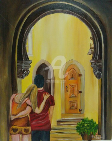 Painting titled "sintra-eterno-roman…" by Ana Pacheco, Original Artwork, Oil