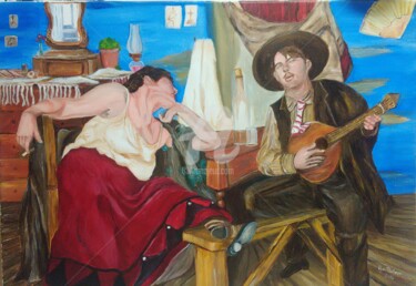Painting titled "o-fado-de-jose-malh…" by Ana Pacheco, Original Artwork, Acrylic