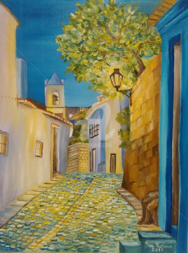 Painting titled "boa-noite-alentejo.…" by Ana Pacheco, Original Artwork, Oil