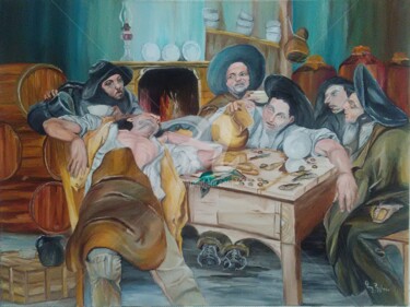 Painting titled "os-bebados.jpg" by Ana Pacheco, Original Artwork, Oil