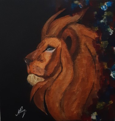 Painting titled "Lion Soul" by Ana Livia Perin Costa (naliviz Art), Original Artwork, Acrylic