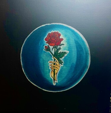 Malerei mit dem Titel "Roses for moon" von Ana Livia Perin Costa (naliviz Art), Original-Kunstwerk, Acryl