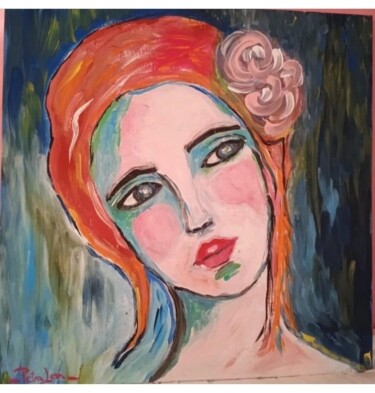 Painting titled "ELLA" by Ana Petra León, Original Artwork, Acrylic Mounted on Wood Stretcher frame