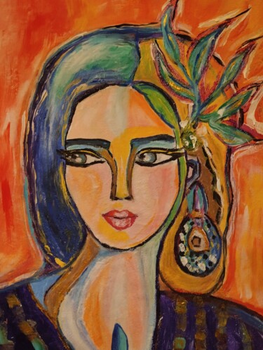 Painting titled "A TU VERA." by Ana Petra León, Original Artwork, Acrylic Mounted on Wood Stretcher frame
